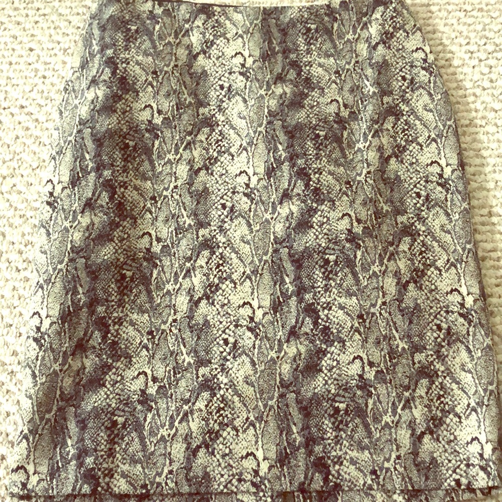 Talbots snake print skirt. On trend.
